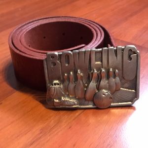 Leather bowling belt